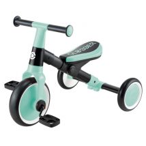 Triciclo de aprendizaje 2 en 1 en color menta pastel y negro - Nuevo