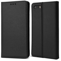 Moozy Case Flip Cover para iPhone SE, iPhone 5s, Negro - Funda magnética inteligente con tarjetero y soporte - Nuevo