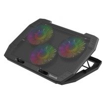 Redragon (GCP511) INGRID Soporte ventilado para portátiles de hasta 17 - Retroiluminación RGB - 3 ventiladores - Nuevo