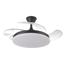 Ventilateur de plafond LED Yatek KALA 59W noir pales retractables