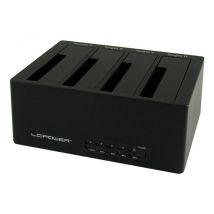 LC-Power LC-DOCK-U3-4B base de conexión para disco duro USB 3.2 Gen 1 (3.1 Gen 1) Type-A Negro - Nuevo