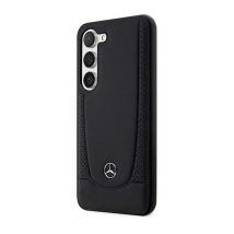 Mercedes Benz Funda para Galaxy S23 Plus en lujoso cuero con diseño perforado Negro - Nuevo
