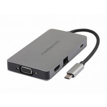 Mediacom MD-C318 base para portátil y replicador de puertos Alámbrico USB 3.2 Gen 1 (3.1 Gen 1) Type-C Aluminio - Nuevo