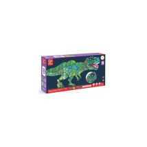 Puzzle de suelo gigante Hape Dinosaur 200 piezas póster educativo azul - Nuevo
