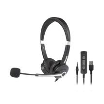 Hamlet HHEADM-UJS auricular y casco Auriculares Alámbrico Diadema Oficina/Centro de llamadas USB tipo A Negro - Nuevo