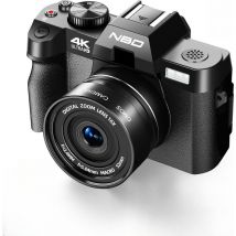 Monitech S100 WT Appareil Photo Numérique Compact - 4K 48MP Caméra avec 180° Flip 3.0 écran - 2 battries - Carte 32Go - 16X Digital Zoom - Idéal pour 