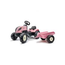 Tracteur à pédales FALK Country Star avec remorque détachable 2-5 ans Rose