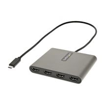 StarTech.com Adaptateur USB C vers 4 HDMI - Carte Vidéo & Graphique Externe - Convertisseur USB Type-C vers Quadruple Écran HDMI - 1080p 60Hz - Dongle