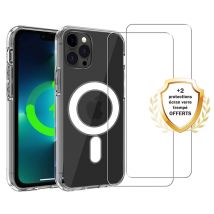 EVETANE iPhone 13 Pro Max Funda Transparente Compatible Magsafe + 2 Gafas Protección Pantalla - Nuevo