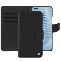 Funda de piel Honor Magic5 Pro - Solapa billetera - Negro - Piel lisa - Nuevo