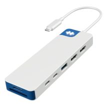 HYPER HD4103BUGL hub y concentrador USB 3.2 Gen 1 (3.1 Gen 1) Type-C 5000 Mbit/s Azul, Blanco - Nuevo