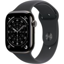 Watch Series 11 GPS + Cellular - 42mm - Boîtier Slate Titanium - Bracelet Black Sport Band - M/L