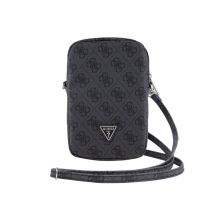 Sac à Bandoulière pour Téléphone Zippé Motif 4G avec Logo Triangulaire Noir