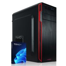 Basic V2 - Office PC / Ordinateur de bureau - AMD Ryzen 5 4600G - Home Office Tour Computer avec 8GO DDR4 RAM - 4,2 GHz - 256 GO SSD - DVD+RW - USB 