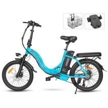 SAMEBIKE CY20 FT Bicicleta Eléctrica - Potencia 350W Batería 36V13AH Autonomía 35KM Freno de Disco Mecánico - Lago Azul - Nuevo