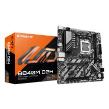 GIGABYTE B840M D2H Carte mère - Processeurs AMD Ryzen 9000, VRM 5+2+2 phases, jusqu'à 7600 MHz DDR5, 1xPCIe 4.0 + 1xPCIe 3.0 M.2, LAN 2.5GbE, USB 3.2 