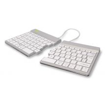 R-Go Tools Clavier ergonomique R-Go Split Break avec logiciel de pause, clavier ergonomique divisé, AZERTY (FR), bluetooth, blanc