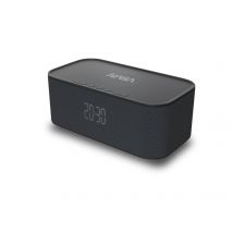 NASA SPC800 Reloj Despertador - Radio Reloj, Potente Altavoz Bluetooth, 10W RMS, Carga Inalámbrica 5W, Doble Alarma, Efecto Estéreo, Luz LED, Batería 