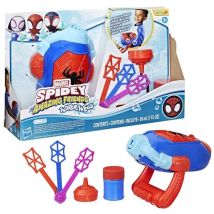 Spidey Lanzador de burbujas electrónico, juguetes de disfraz de superhéroes para niños, a partir de 3 años, Marvel Spidey y sus Amigos Extraordinarios