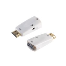 S/CONN 10-01001 changeur de genre de câble HDMI Type A (Standard) VGA (D-Sub) + 3.5mm Blanc