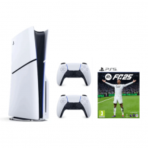 Pack PS5 Slim & 2e Manette Dualsense Blanche & EA SPORTS FC25 - Console de jeux PlayStation 5 Slim 1 To (Standard)