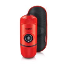 WACACO Nanopresso + Case Machine Espresso – 18 bars, café moulu, étui rigide inclus, portable, sans électricité, idéale voyage & outdoor -Rouge