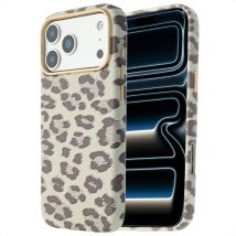 Selencia Coque Sabi imprimé panthère avec MagSafe pour Apple iPhone 17 Pro Max - Soft Ivory