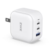 ZIKE Z265B Caricatore da Muro GaN 66W con 3 Porte USB-C - Ricarica Rapida e Sicura, Design Compatto per Viaggi Internazionali - Nuovo