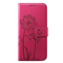 Étui Portefeuille pour iPhone 17 Pro Max Premium Design Fleurs Papillon Rouge