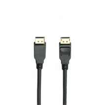 Câble Displayport 2.1 mâle/mâle avec verrouillage - connecteurs plaqués or- certifié VESA - 40Gbps- 16k@30Hz - 2m - Noir