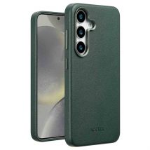 Accezz Coque arrière en cuir avec Magsafe pour Samsung Galaxy S25 Plus - Cedar Green