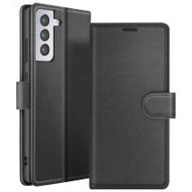 Zanaé Funda tipo cartera para Galaxy S21 con función de soporte y lengüeta magnética Negro - Nuevo