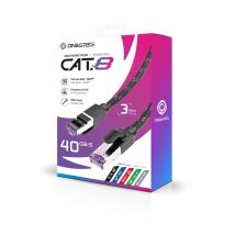 Cable de red Ethernet Oniverse Cat 8 RJ45 3 m Negro 40 Gbps 2000 MHz conectores chapados en oro trenzado - Nuevo