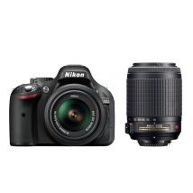 Nikon D5200 + AF-S DX NIKKOR 18-55mm + AF-S DX VR NIKKOR 55-200mm Kit d'appareil-photo SLR 24,1 MP CMOS 6000 x 4000 pixels Noir