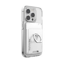 iRing Pocket Mag - Porte-cartes iPhone - Anneau de téléphone - Support de téléphone - Blanc perle