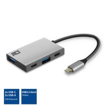 ACT AC7070 station d'accueil USB 3.2 Gen 2 (3.1 Gen 2) Type-C Gris