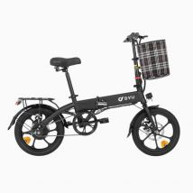 Bicicleta Eléctrica DYU A1F PRO 16 - Motor 250W Batería 36V7.5Ah Alcance 30KM Frenos de Disco - Negro - Nuevo