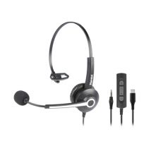 Hamlet HHEADM-CJM écouteur/casque Avec fil Arceau Bureau/Centre d'appels USB Type-C Noir
