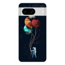 Coque en silicone - Compatible pour Google Pixel 8 - design cosmonaute aux ballons