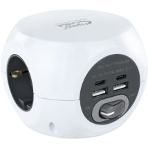 Socle 3 Prises Avec 4 Usb'S 2 Usb A +2 Usb-C Avec Switch