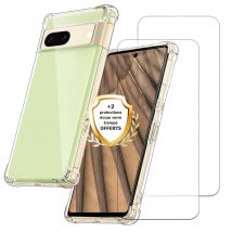 EVETANE Funda Google Pixel 7A Esquinas reforzadas de silicona a prueba de golpes + 2 paneles de vidrio templado de protección de pantalla. - Nuevo