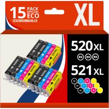 123CONSOMMABLES - PGI-520 CLI-521 - Cartuchos de tinta compatibles para Canon Pixma IP3600 IP4600X IP4700 MP540 MP550 MP560 MP620 MP630 MP640 MP640R 