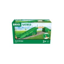 Ponte ad arco modulare BRIO World 36107 in legno di faggio, 3 pezzi, estensione binario, decorazione floreale Verde - Nuovo