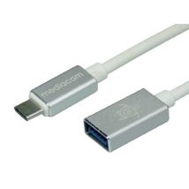 Mediacom M-CU3AFCM cable USB USB 3.2 Gen 1 (3.1 Gen 1) USB C USB A Blanco - Nuevo