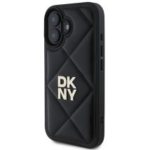 Étui DKNY pour iPhone 16 6.1 noir Quilted Stack Logo