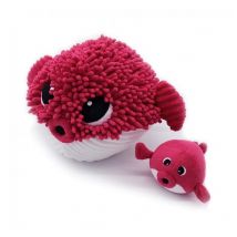 Gobetou el Pez Globo Mamá y Bebé Peluche Remolacha - Les Ptipotos - Nuevo