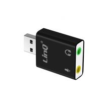 Tarjeta Sonido Externa USB 2.0/Jack 3,5 Audio Micrófono Surround 7.1 LinQ Negro - Nuevo