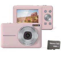 Appareil photo numérique 44MP/1080P avec zoom 16X, illumination et carte 32 Go Pink