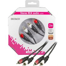 Deltaco MM-110-K cable de audio 2 m 2 x RCA Negro - Nuevo