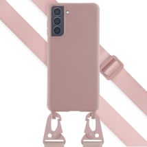 Selencia Coque silicone avec cordon amovible pour Samsung Galaxy S21 - Sand Pink